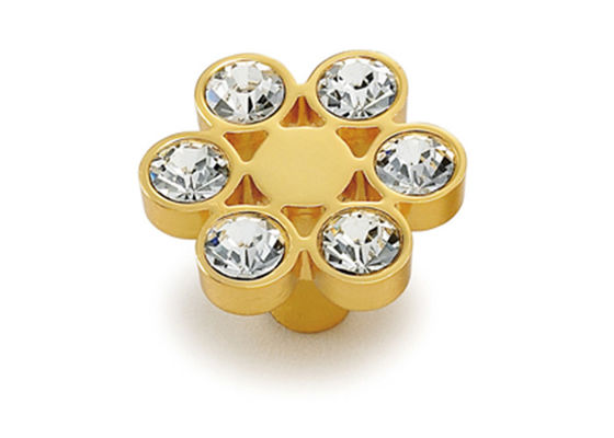 Punhos da mobília e botões da cozinha dos botões e botões dourados da gaveta do armário dos punhos